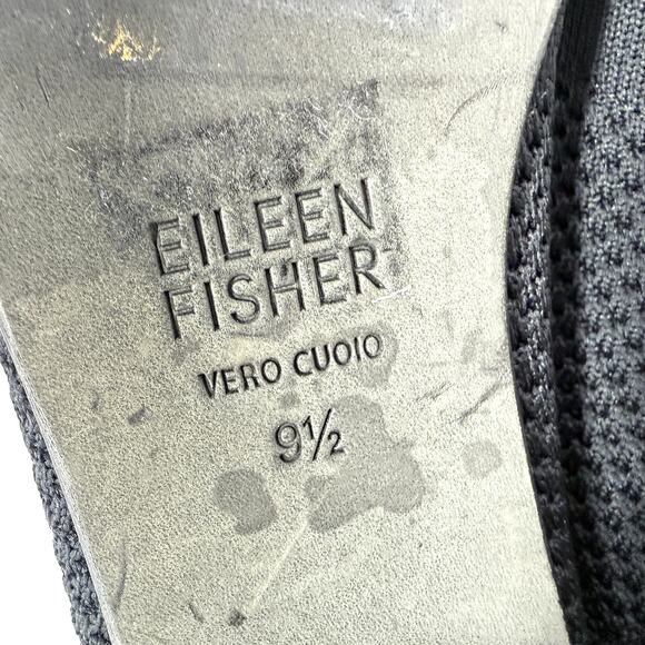 Eileen Fisher Black Knit Sock Booties Women’s 9.5 Heeled Ankle Boots Minimalist - Picture 7 of 10